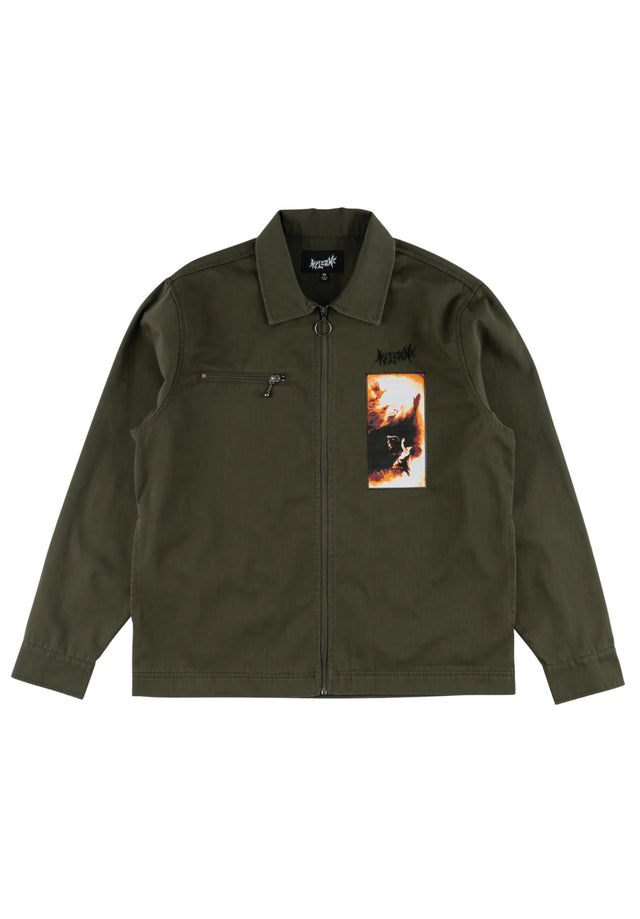 Smite Twill Work Shirt w/ Patch forest Vorderansicht