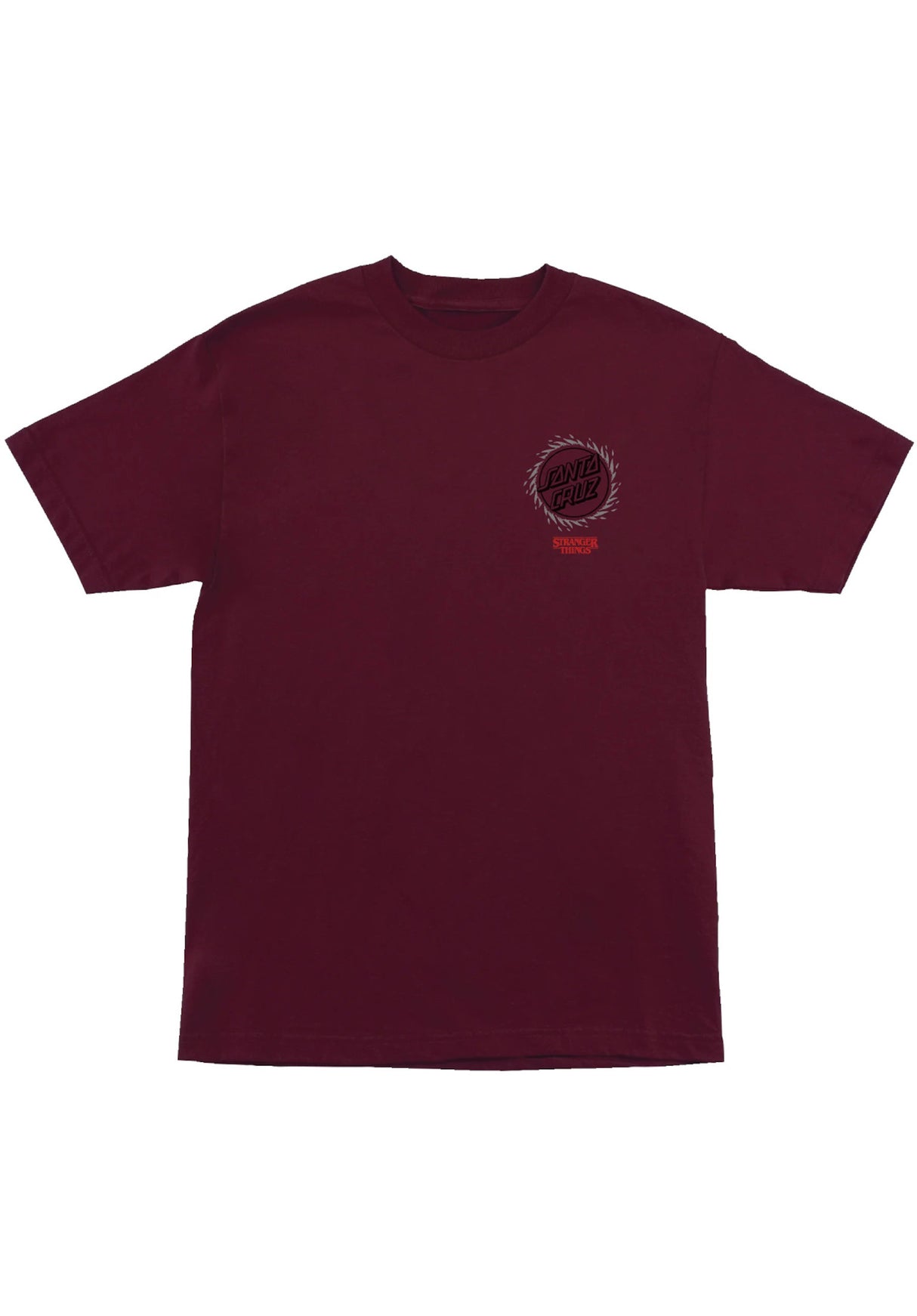 X Stranger Things Hellfire Pit maroon Rueckenansicht