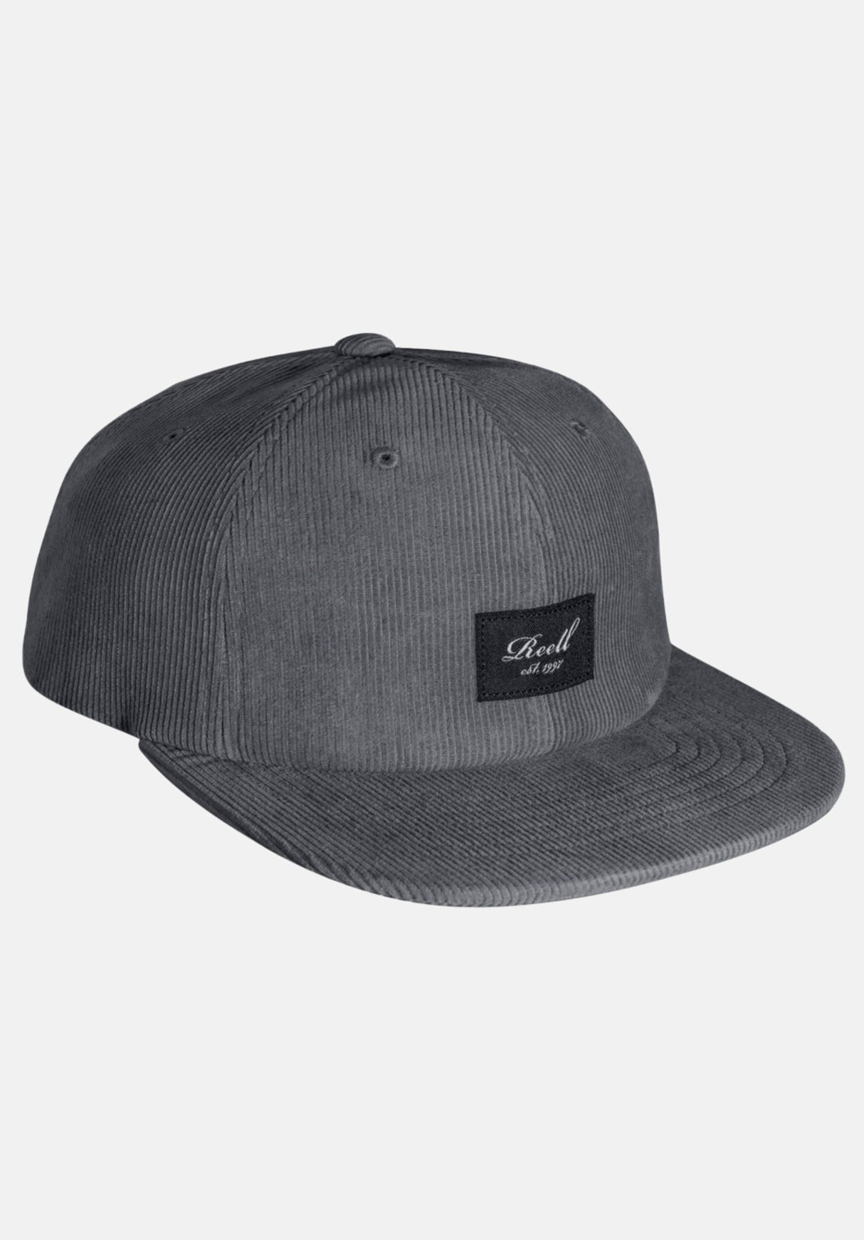 Flat 6-Panel Cap bluegrey-cord Vorderansicht