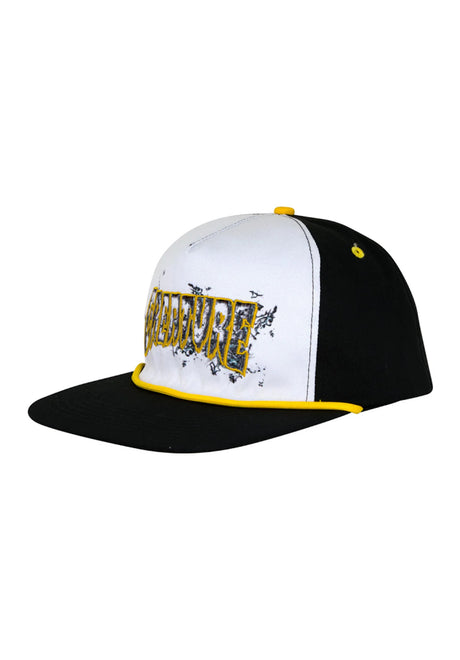 Inferno 5-Panel Snapback unstructured white-gold Vorderansicht