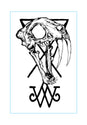 Saberskull High-Density Sticker white/high-density black Vorderansicht