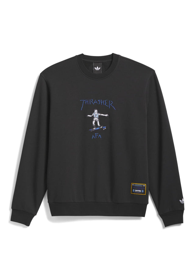 Thrasher x AFA Gonz Crew black Vorderansicht