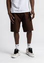 Workpant Short darkbrowndenim-washed Vorderansicht