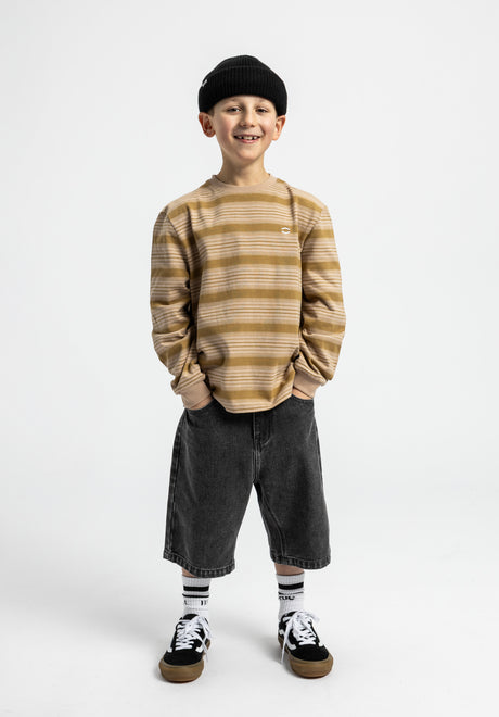 Icon Stripes Kids ocker-striped Closeup1