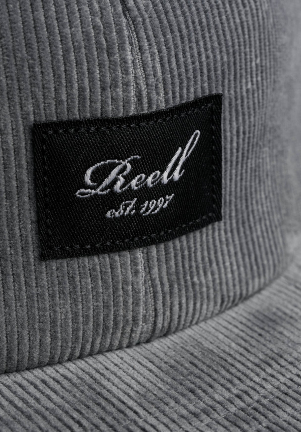 Flat 6-Panel Cap bluegrey-cord Rueckenansicht