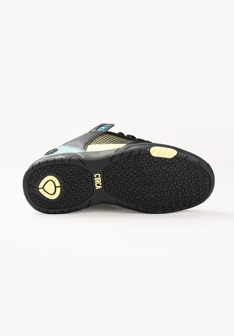 CX 301 black-teal-canaryyellow Closeup1