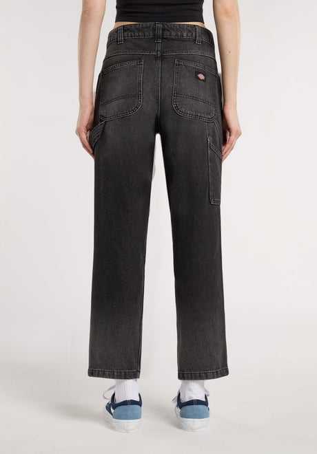 Dickies Ellendale Denim Jeans blackwashfaded – Rückenansicht