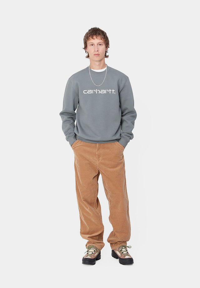 Hooded Carhartt Sweatshirt dovegrey-wax Vorderansicht