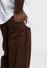 Workpant darkbrowndenim-washed Oberansicht