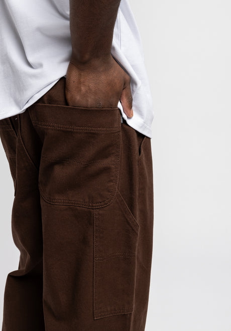 Workpant darkbrowndenim-washed Oberansicht