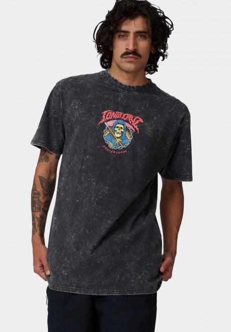 Santa-Cruz Out Of Time Front T-Shirt blackacidwash – Vorderansicht
