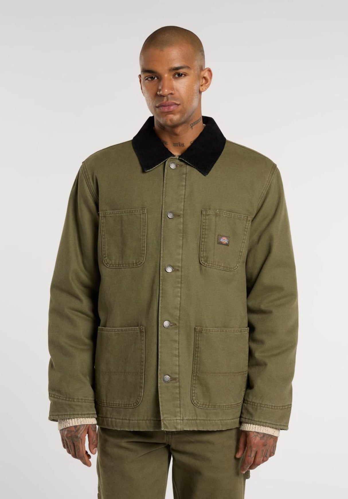 Chore Jacket Lined Canvas militarygreen Vorderansicht