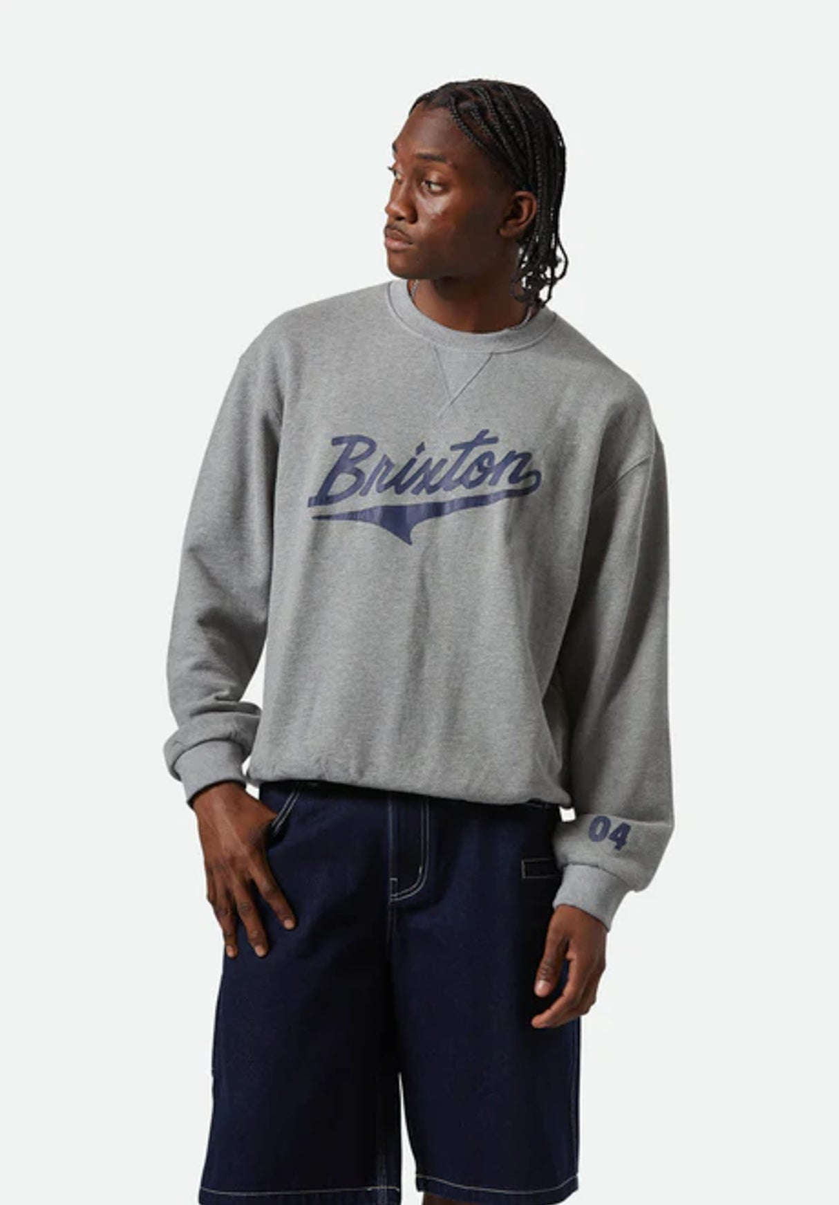 The League Broken In Crew heathergrey Vorderansicht