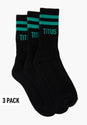 Socks 3 Pack black-lightteal Vorderansicht