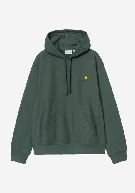 Carhartt WIP Hooded American Script Hoodie kalegreen – Vorderansicht