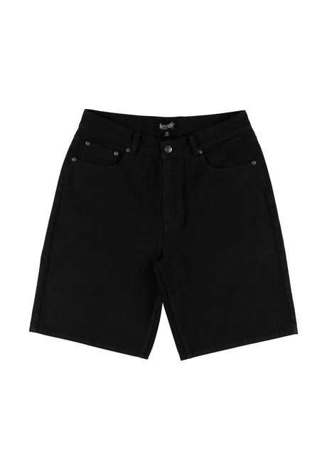 Welcome Chasm Baggy Denim Short Jeans-Short washed-black – Vorderansicht