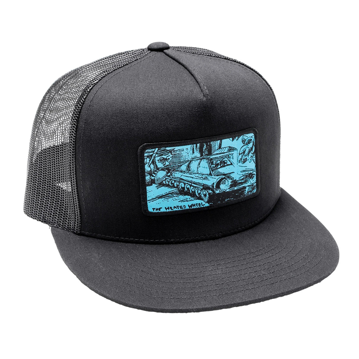 Journey Woven Patch Trucker Snapback black Vorderansicht
