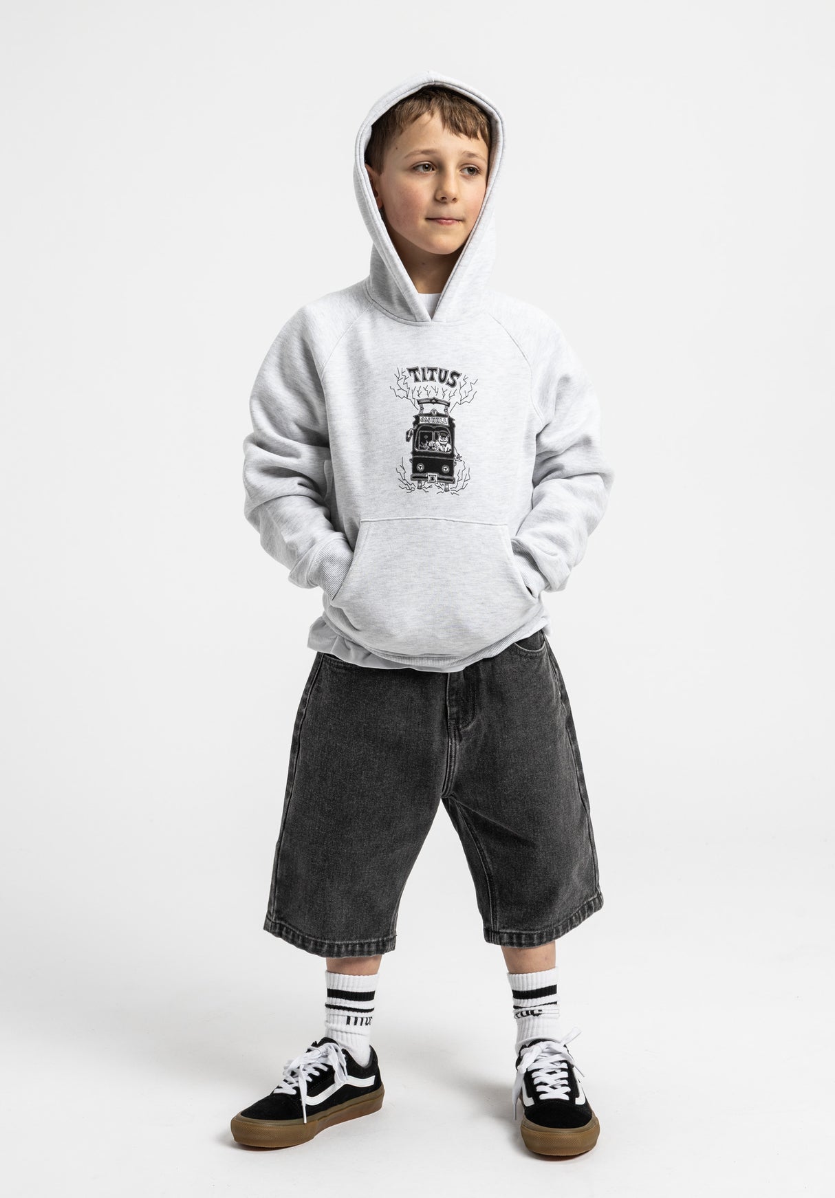 Train to Hell Kids lightheathergrey Closeup1