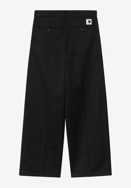 Carhartt WIP W' Omak Chino- / Stoffhose blackrinsed – Rückenansicht