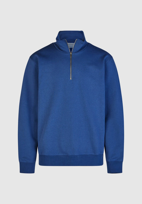 Cleptomanicx Ligull Classic Quarter Zip Sweatshirt estateblue – Vorderansicht