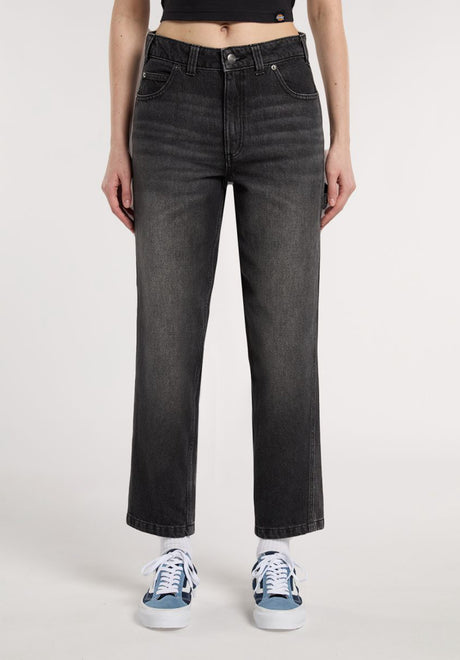 Dickies Ellendale Denim Jeans blackwashfaded – Vorderansicht