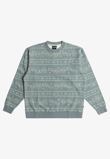 Halfrack Fleece Crew washedblue Vorderansicht