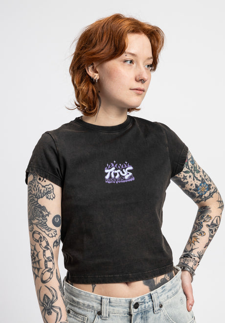 TITUS Flame Babytee blackfaded Vorderansicht