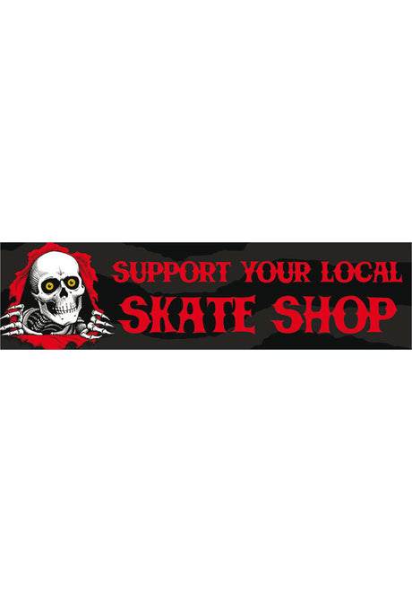 Powell-Peralta Support Your Local Skate Shop Bumper Sticker diverser Artikel black – Vorderansicht