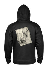 Spraying Hands black Rueckenansicht