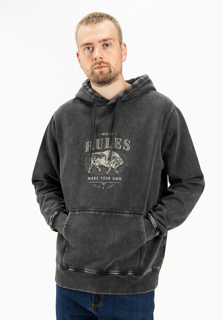 Rules Buba Hoodie blackfaded – Vorderansicht
