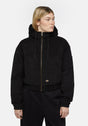 Corduroy Hooded Jacket black Vorderansicht