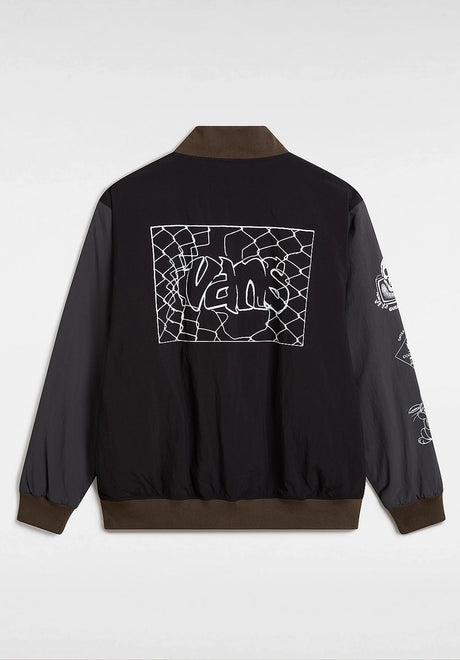 Crazy Eddy Baseball Jacket black-asphalt Rueckenansicht