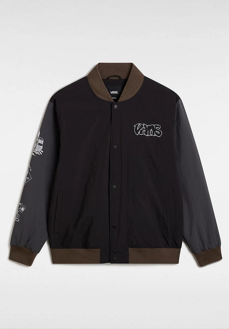 Crazy Eddy Baseball Jacket black-asphalt Vorderansicht