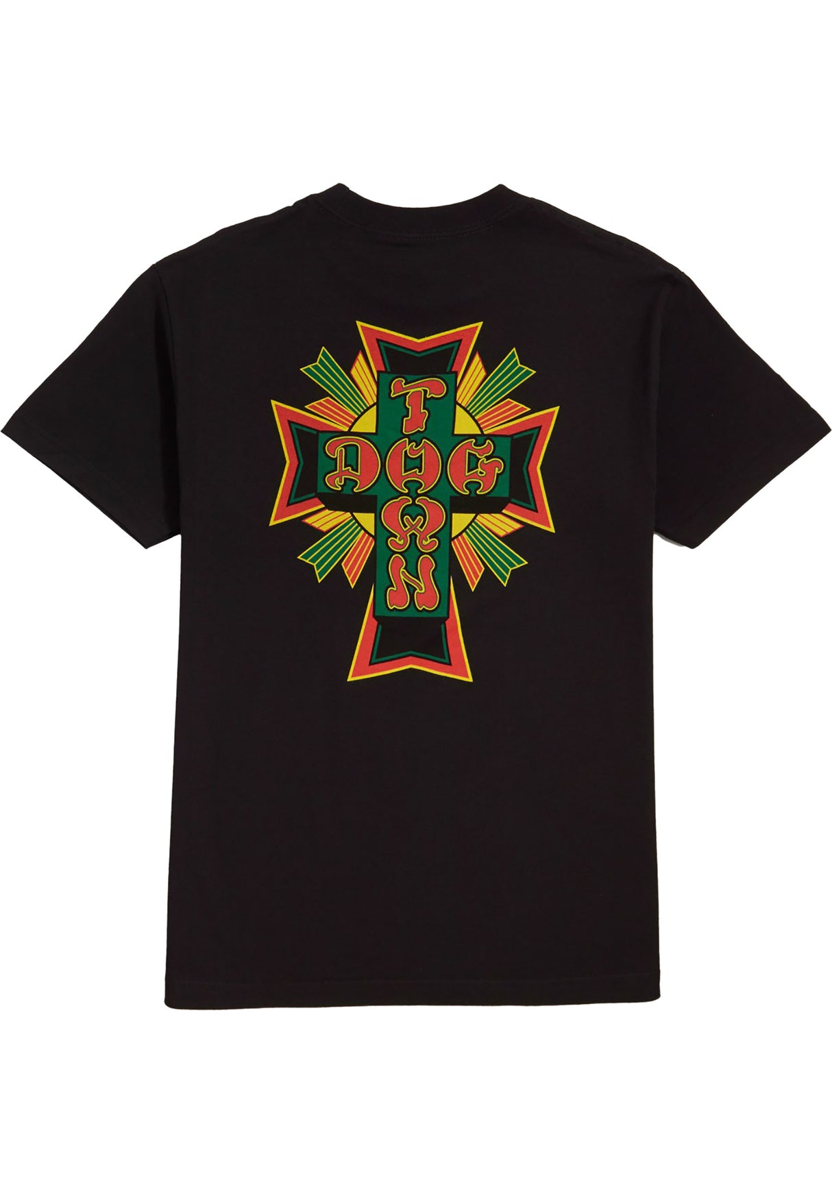 Cross-Logo black-rasta Closeup2
