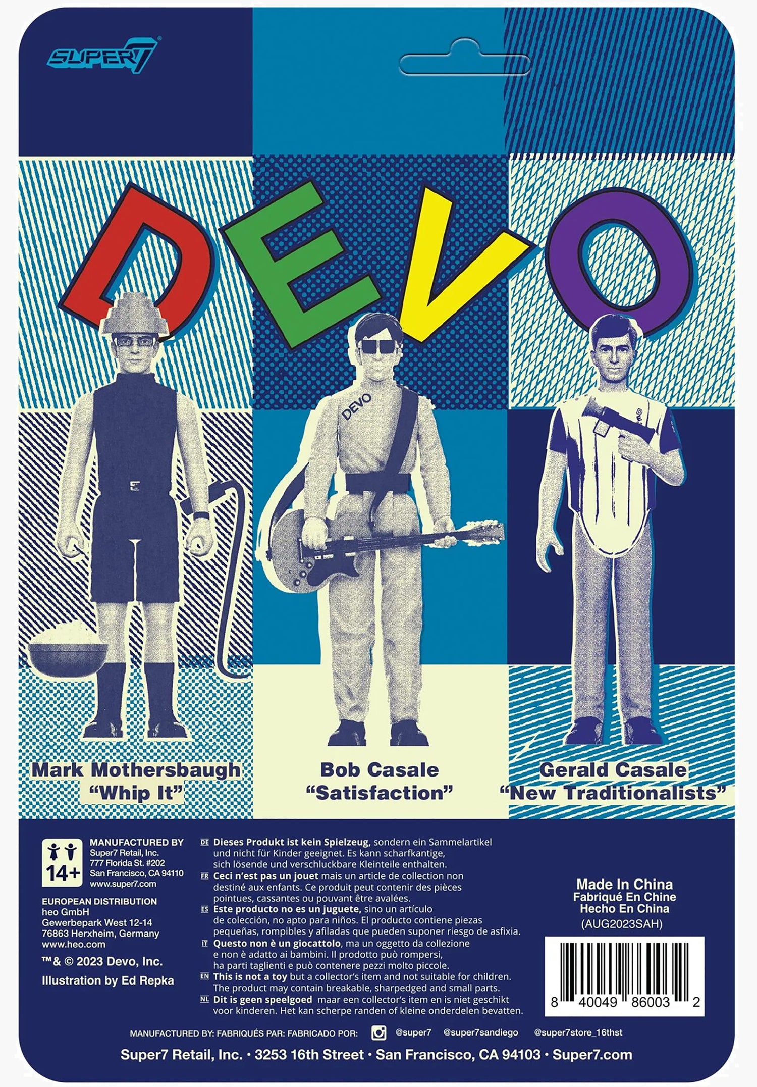 Devo ReAction Figures Wave 03 - Gerald Casale multicolored Rueckenansicht Zoom Image