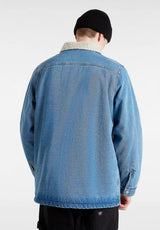 Drill Chore Denim Sherpa Coat stonewashblue Rueckenansicht