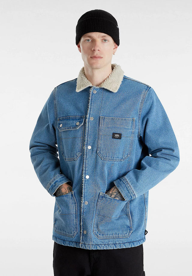 Drill Chore Denim Sherpa Coat stonewashblue Vorderansicht