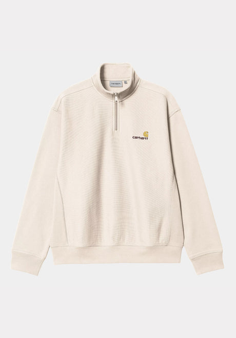 Half Zip American Script moonbeam Vorderansicht