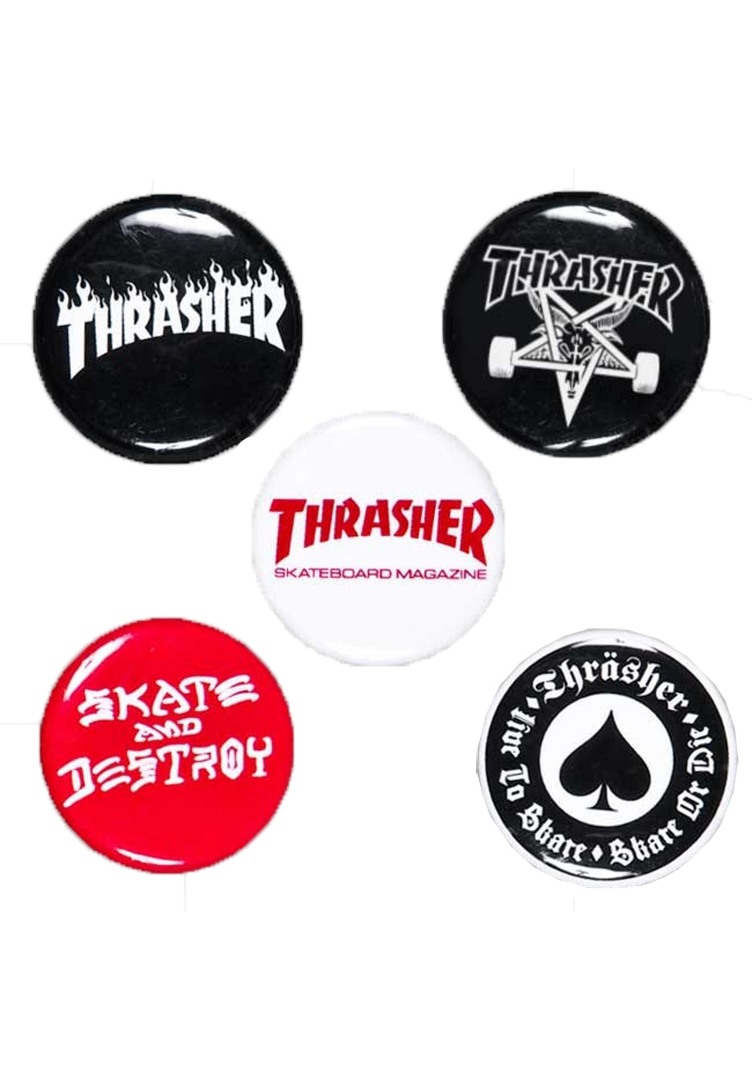 Logo-Buttons-5er no color Vorderansicht Zoom Image