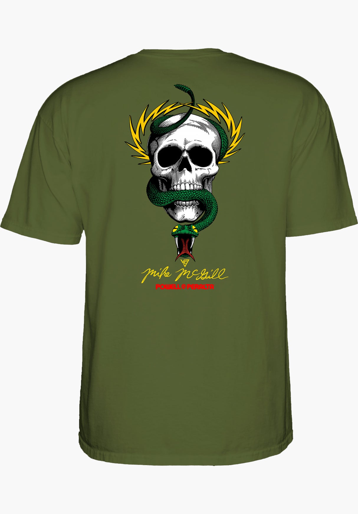Mc Gill Skull & Snake military-green Rueckenansicht