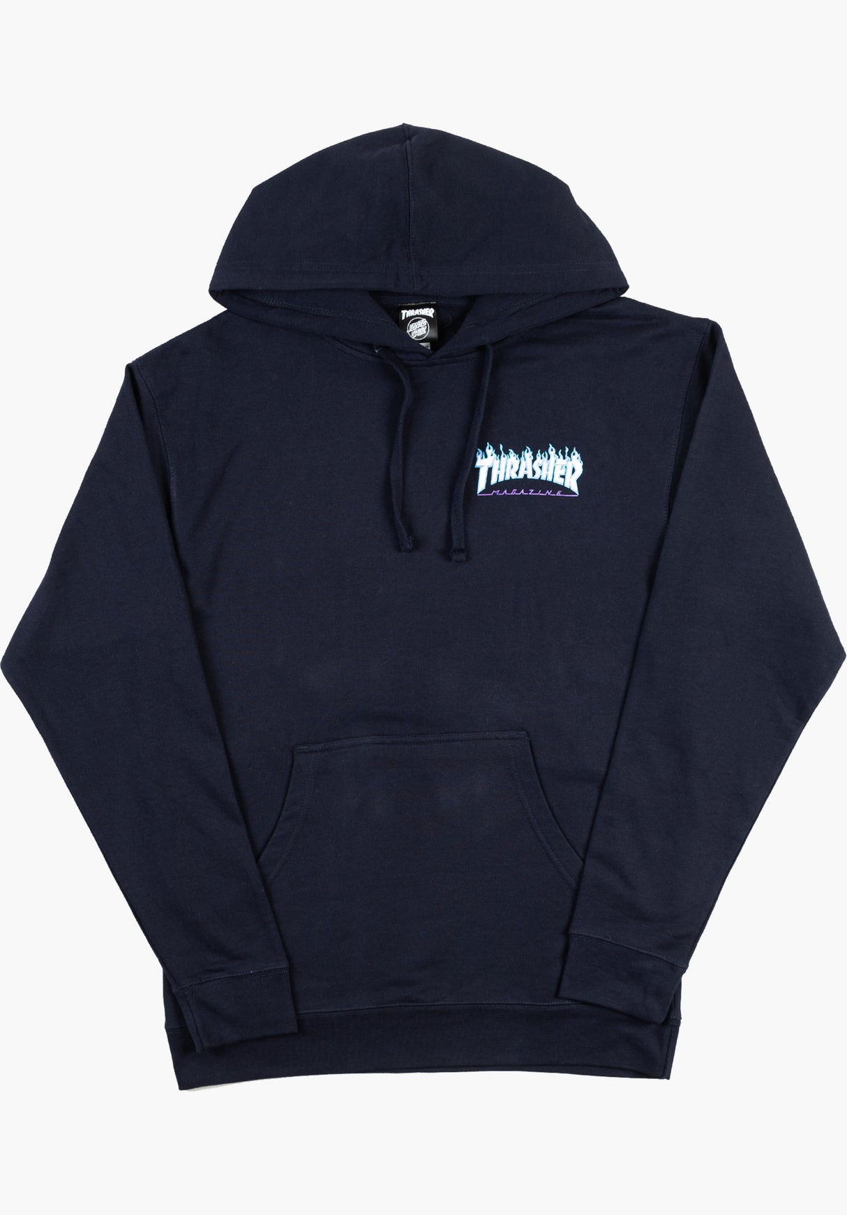 Thrasher Flame Dot Girl Hooded navy Close-Up1
