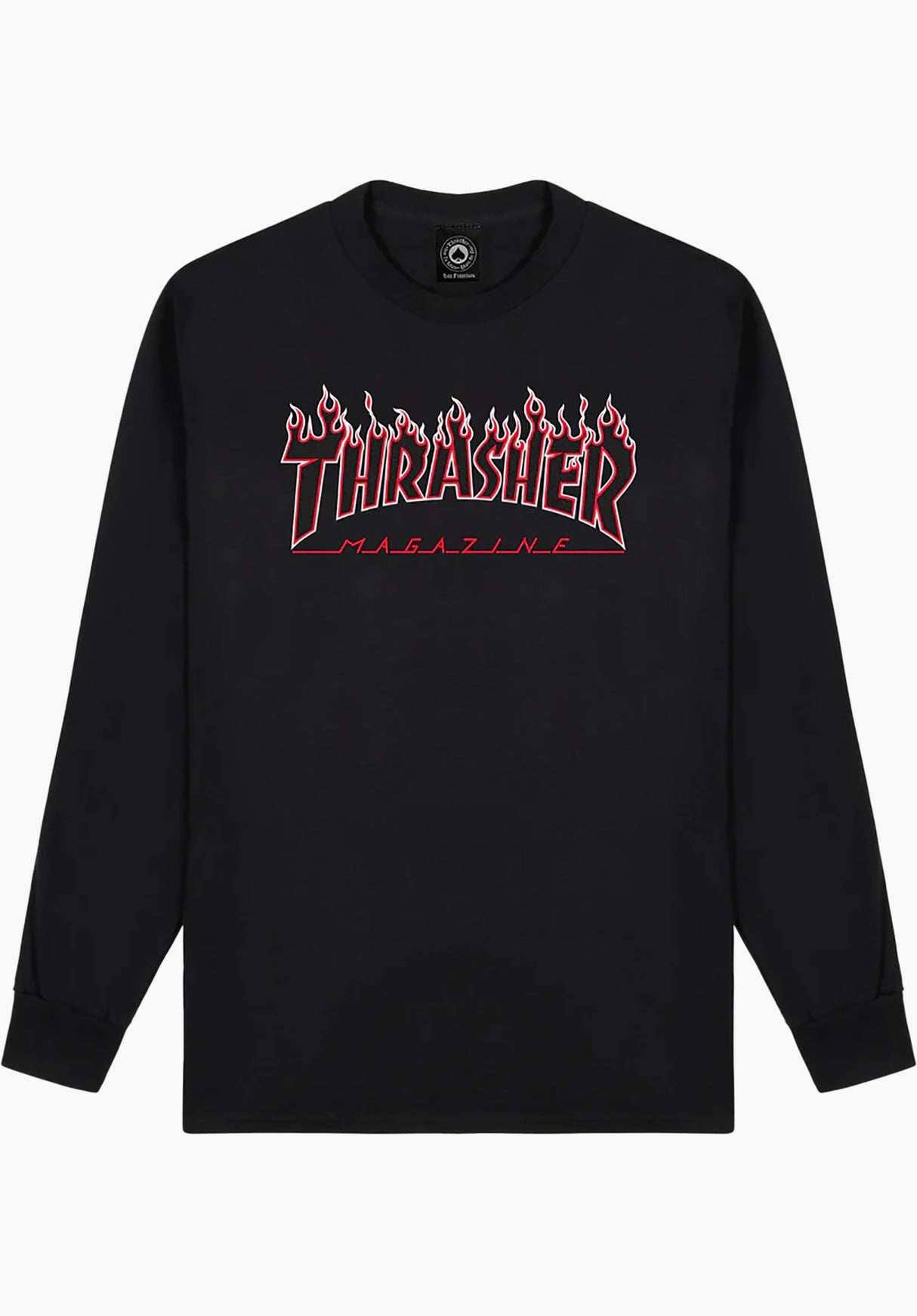 Flame L/S black-red Vorderansicht