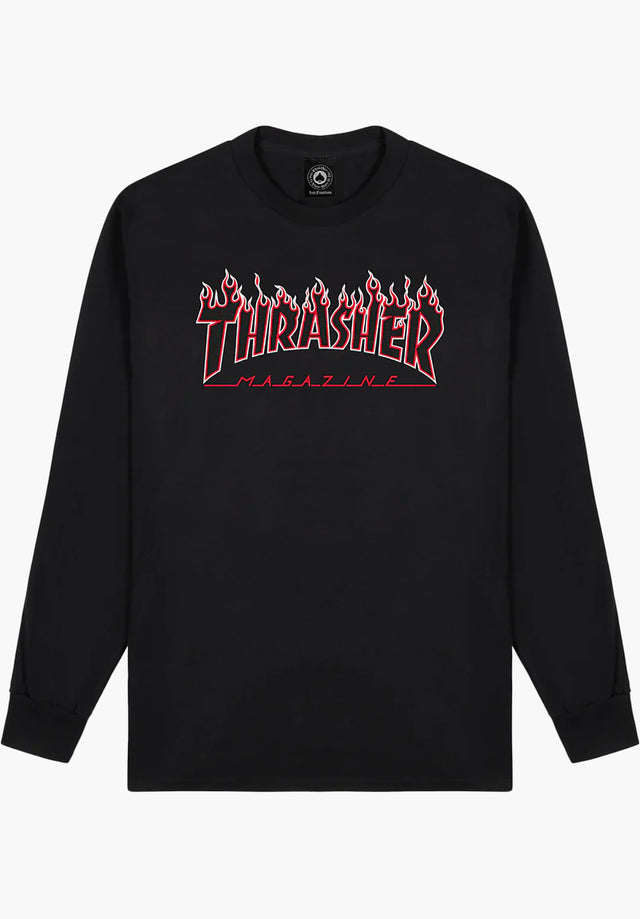 Flame L/S black-red Vorderansicht