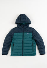 Surf Check Puffer Jacket Boy navy-green Vorderansicht