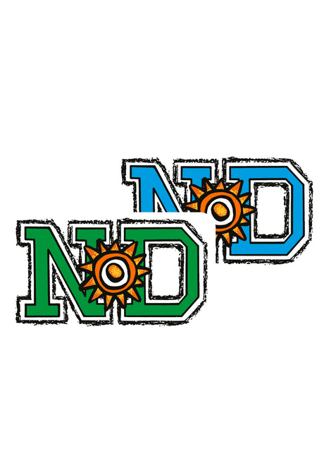 N*D Logo Sticker 10er Pack multicolored Vorderansicht