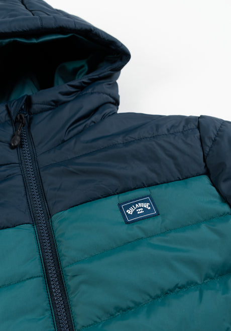 Surf Check Puffer Jacket Boy navy-green Rückenansicht