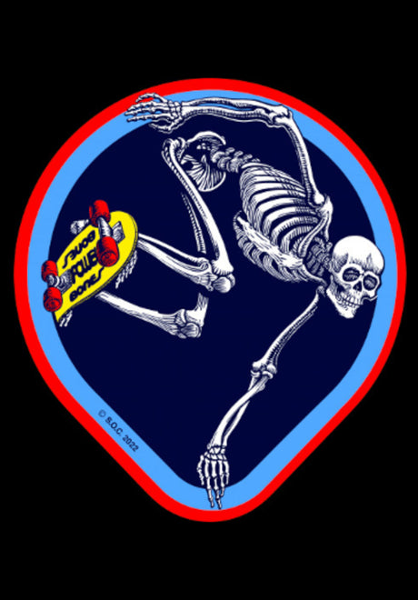 Skateboard Skeleton 4,5" Sticker clear Vorderansicht