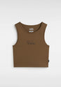 Small Staple Fitted Crop Tank sepia Vorderansicht