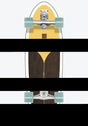 Somo 33" Surfskate yellow-brown Vorderansicht