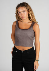 Thomson Cropped Tank darkbrownmulti Vorderansicht